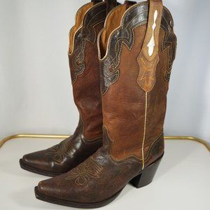 J B Dillion Cowboy Boots Cowgirl Snip Toe 10 Fit
